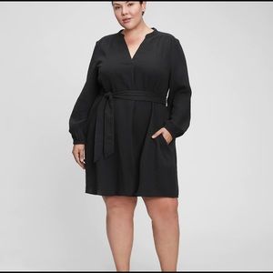 brand new! Gap Black Linen Tie-Waist Dress S